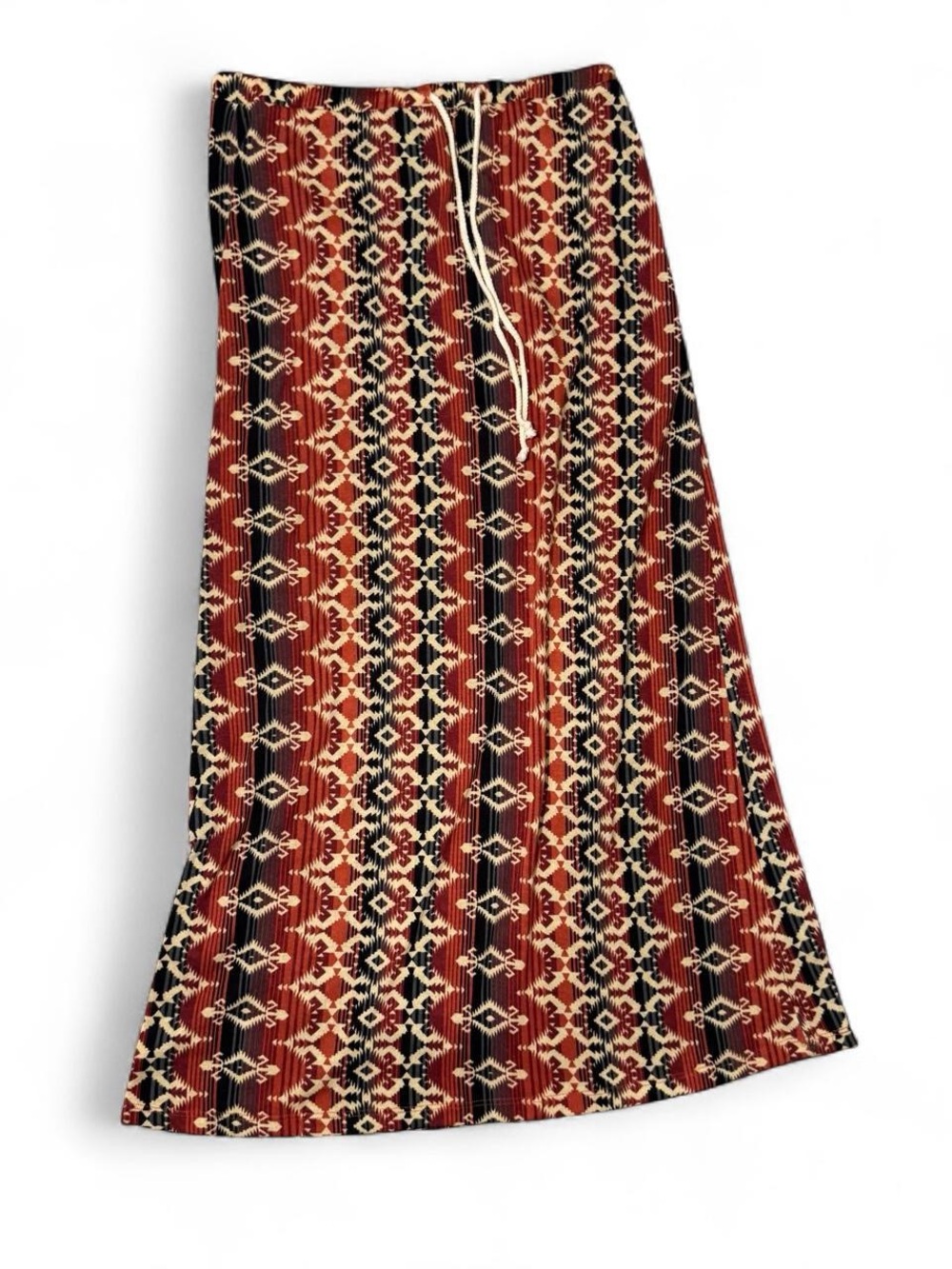 Aztec western Patterned Maxi Skirt - Drawstring Waist